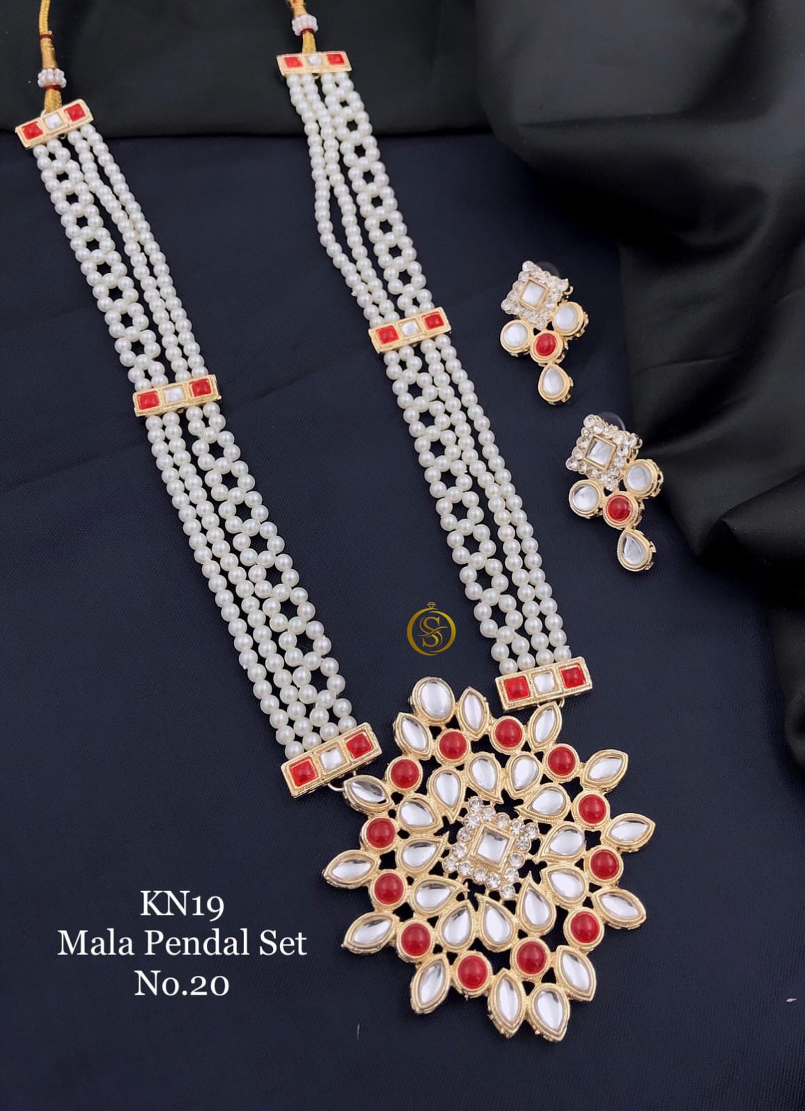 Kn 19 Kundan Pearl Mala Pendal Set Wholesale Shop In Surat
